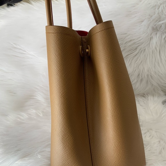 Prada Cuir Double Bag- Saffiano Caramel Leather - Picture 10 of 16